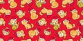 Cat seamless pattern Christmas Santa Claus hat kitten vector cartoon repeat wallpaper scarf isolated tile background illustration Royalty Free Stock Photo