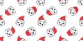 Cat seamless pattern Christmas Santa Claus hat kitten vector head cartoon scarf isolated repeat wallpaper tile background illustra Royalty Free Stock Photo