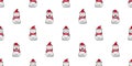 Cat seamless pattern Christmas Santa Claus hat kitten vector scarf cartoon repeat wallpaper isolated tile background illustration Royalty Free Stock Photo