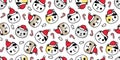 Cat seamless pattern Christmas vector Santa Claus hat kitten head candy cane cartoon scarf isolated repeat wallpaper tile backgrou Royalty Free Stock Photo