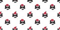 Cat seamless pattern Christmas vector Santa Claus hat kitten head cartoon scarf isolated repeat wallpaper tile background doodle i Royalty Free Stock Photo