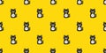 cat seamless pattern clock vector black kitten smile calico munchkin neko pet cartoon doodle