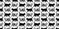 Cat seamless pattern Halloween  kitten skull bone skeleton cartoon scarf isolated repeat wallpaper tile background illustrat Royalty Free Stock Photo