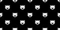Cat seamless pattern Halloween kitten vector black calico face head scarf isolated repeat wallpaper tile background cartoon charac