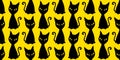 Cat seamless pattern Halloween kitten vector calico cartoon scarf isolated repeat wallpaper tile background character doodle illus Royalty Free Stock Photo