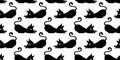 Cat seamless pattern Halloween kitten vector calico cartoon repeat wallpaper scarf isolated tile background character doodle illus Royalty Free Stock Photo