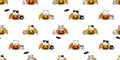 Cat seamless pattern Halloween pumpkin  kitten bat scarf isolated repeat wallpaper tile background cartoon character doodle Royalty Free Stock Photo