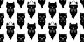 Cat seamless pattern Halloween spooky ghost japan kitten cartoon character vector pet repeat wallpaper tile background gift wrappi