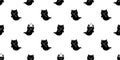 Cat seamless pattern Halloween spooky ghost japan kitten cartoon vector pet repeat wallpaper character tile background gift wrappi