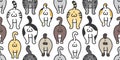 Cat Seamless Pattern kitten breed of cat isolated doodle background wallpaper background