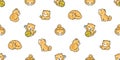 Cat Seamless Pattern Kitten Vector Breed Calico Animal Pet Toy Yarn Ball Scarf Isolated Repeat Background Cartoon Tile Wallpaper D