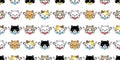 Cat seamless pattern kitten vector chef kitchen cooking eating food baked bakery breed calico animal pet scarf isolated repeat bac