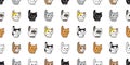 cat seamless pattern Munchkin kitten neko breed vector cartoon character tiny pet