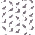 Cat seamless pattern. Pets background.