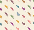 Cat seamless pattern. Pets background.