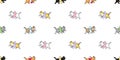 cat seamless pattern swimming pool ring inflatable kitten calico neko munchkin vector cartoon pet sea beach doodle