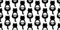 Cat seamless pattern skull Halloween kitten cartoon scarf isolated repeat background tile wallpaper illustration design