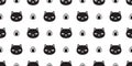 Cat Seamless pattern vector sushi kitten calico japanese food halloween tile background scarf isolated wallpaper