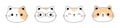 Cat set. Kitten face head in glasses, sleeping, happy kitty. Line contour silhouette icon. Funny kawaii smiling doodle animal.