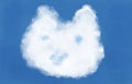 Cat shaped cloud illustration with blue sky. White clouds