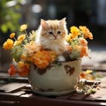 Cat Shaped Flowerpot: Cute Handmade Design For Cat Grooming Supplies