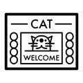 Cat shelter simple vector icon. Black and white illustration of house for Homeless cats. Outline linear icon. Royalty Free Stock Photo