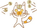 Cat Shocked due Ambient Noise. Vector Illustration. Part of a Series