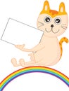 Cat Show Name Card Rainbow