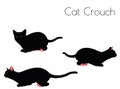 cat silhouette in Crouch Pose