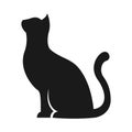 Cat silhouette icon. Cat sitting symbol vector illustration