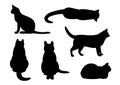 Cat silhouette set Royalty Free Stock Photo