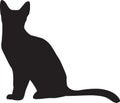 cat silhouette sticker vector, Black cat logo design