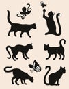 Cat silhouettes Royalty Free Stock Photo