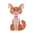 A cat with a silly face. A small and adorable cat is currently resting. Cartoon style, Vector Illustration