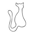 cat simple vector sketch single one or continuous line