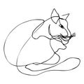 cat simple vector sketch single one or continuous line