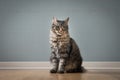 Cat sitting on the floor