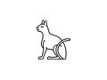 Cat sketch, logo ,shape or outline isolated on white background. Royalty Free Stock Photo