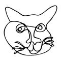 simple cat vector sketch single one or continuous line