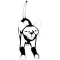 Cat sketch on a white background. Sphynx silhouette vector