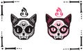 Cat skulls in gothic style