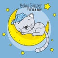 Cat sleeping on the moon Royalty Free Stock Photo