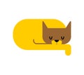 Cat sleeps isolated. sleeping pet. Vector illustration