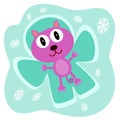 Cat snow angel Royalty Free Stock Photo