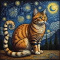 Cat with the Starry Night halloween