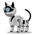 Cat steampunk robot. Unusual animal pattern mechanism vector illustration Royalty Free Stock Photo