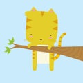 Cat stuck on a branch Royalty Free Stock Photo
