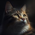 cat studio light on background, generative ai Royalty Free Stock Photo