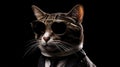 A Cat In A Suit And Glasses. Generative AI Royalty Free Stock Photo