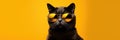 Cat With Sunglasses Dark Yellow Background Cats And Sunglasses, Dark Yellow Colour, The Power Of Vis